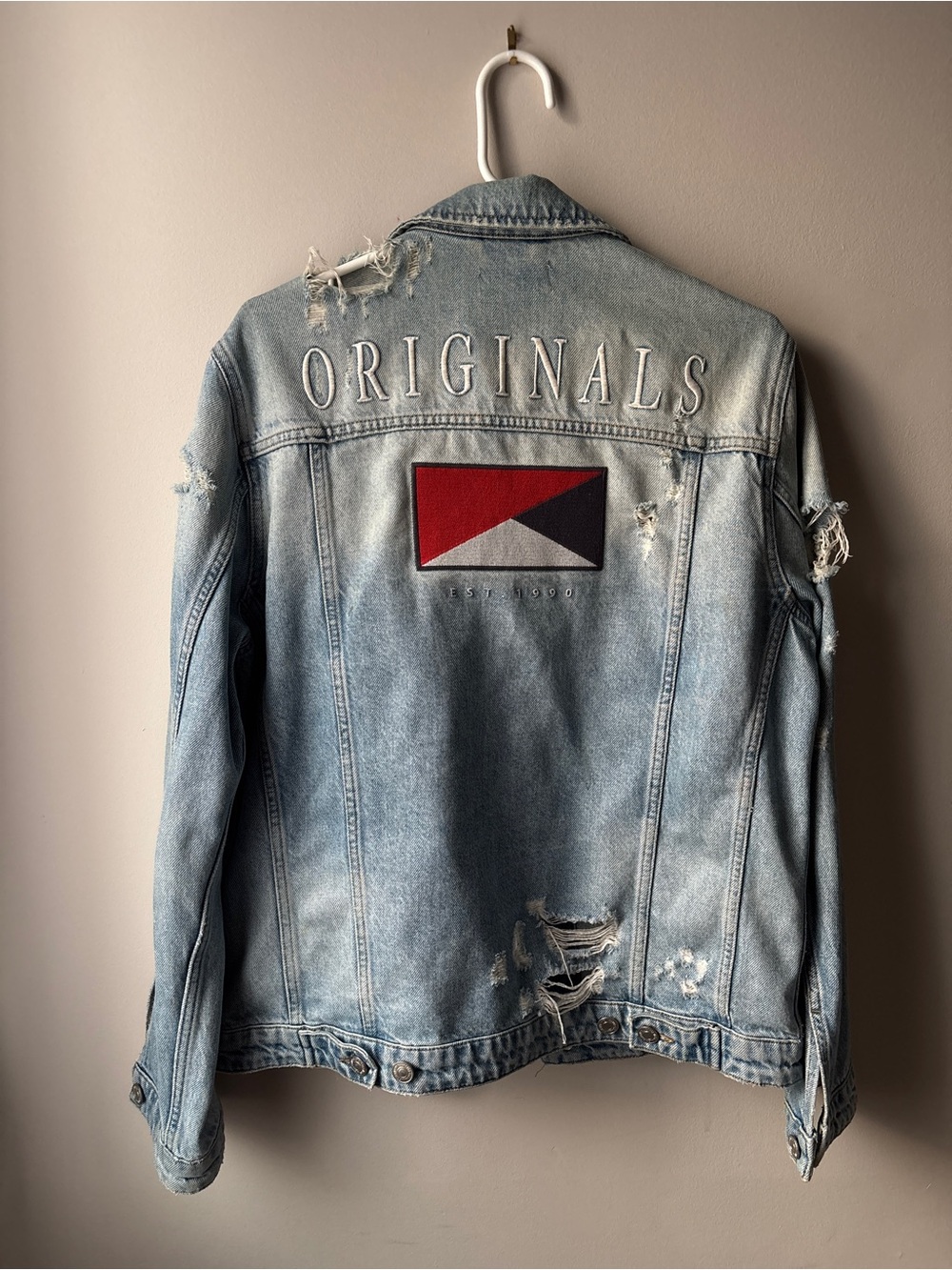 Light Wash 'Originals' Distressed Denim Jacket Jack & Jones